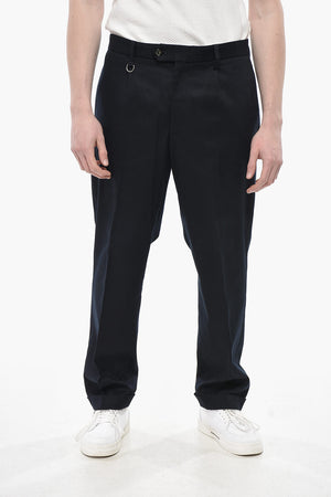 Cotton-Blend Trousers With Single Pleat And Belt Loops