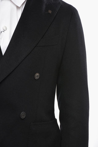 Giacca Doppiopetto in Cashmere con Revers a Lancia