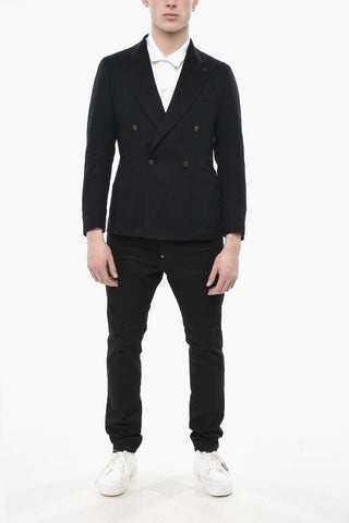 Giacca Doppiopetto in Cashmere con Revers a Lancia
