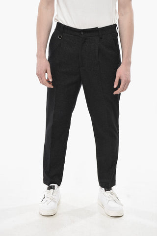 Single-Pleat Cotton-Blend Twill Trousers with Belt Loops
