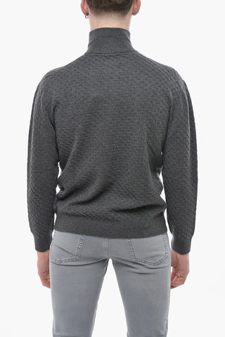 Virgin Wool Sweater with Logo Buttons