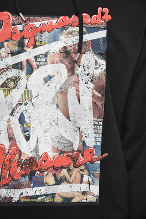Felpa Hoodie in Cotone con Stampa Frontale
