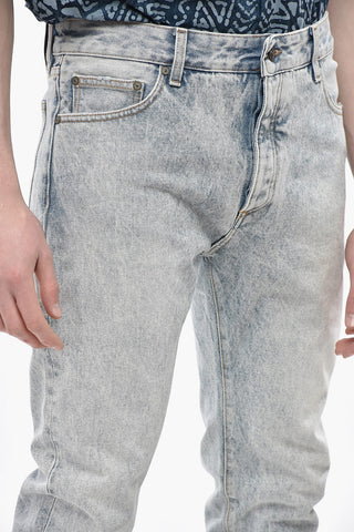 Jeans Skinny Fit CURVED LOGO in Denim Lavaggio Chiaro 15cm