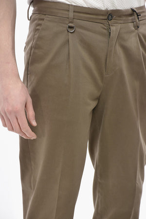 DUOMO Stretch Cotton Chino Trousers with Turn-ups
