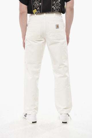 Cotton Pants with Gold-Effect Button
