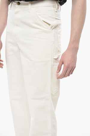 Cotton Pants with Gold-Effect Button