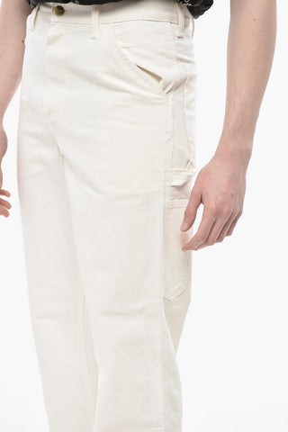 Cotton Pants with Gold-Effect Button