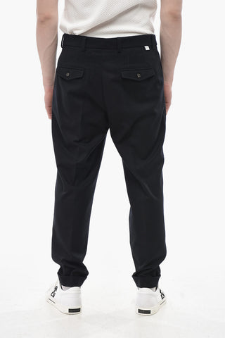 Wool Cloth Trousers With Single Pleat And Belt Loops