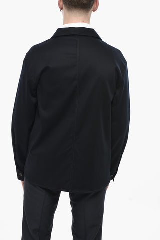 Overshirt in Misto Viscosa con Tasche a Toppa