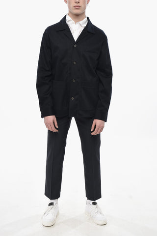 Overshirt in Misto Viscosa con Tasche a Toppa
