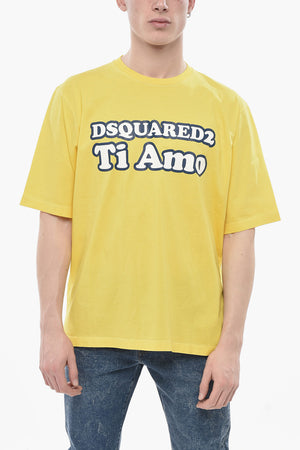 Rundhals-T-Shirt SKATER FIT in Uni mit Frontprint