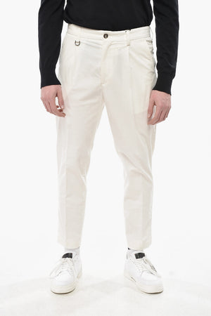 DUOMO Velour Chino Trousers with Single Pleat