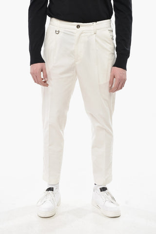 DUOMO Velour Chino Trousers with Single Pleat