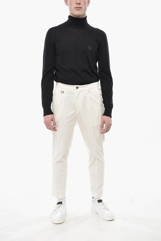 DUOMO Velour Chino Trousers with Single Pleat