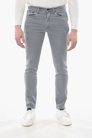 Jeans Regular Fit con Bottone Logato 16cm