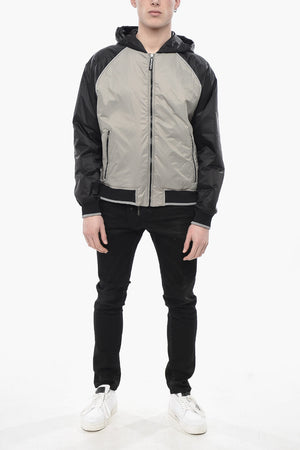 Two-Tone Nylon Windbreaker CURVED LOGO