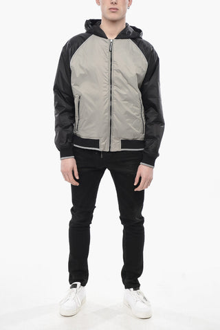 Windjacke CURVED LOGO aus zweifarbigem Nylon