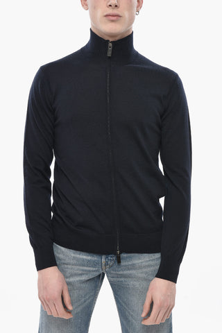 Maglia in Lana Vergine con Chiusura Zip