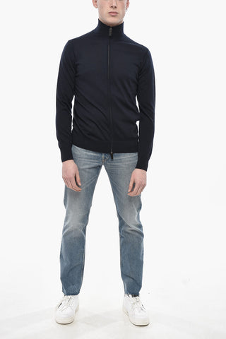 Maglia in Lana Vergine con Chiusura Zip