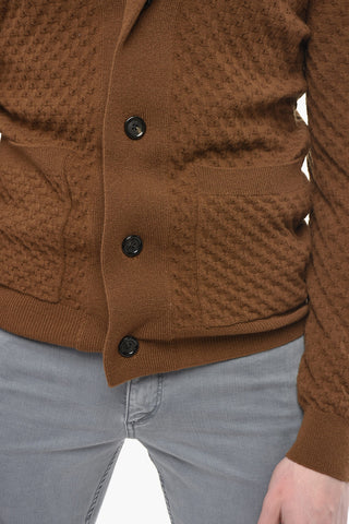Cardigan in Lana Vergine con Scollo a V