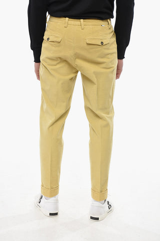 DUOMO Single-Pleat Ribbed Velour Chino Trousers