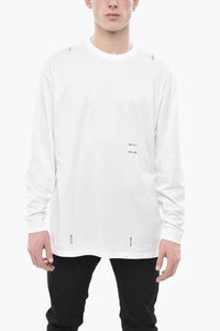 T-Shirt Girocollo ORIGAMI a Maniche Lunghe con Logo Stampato
