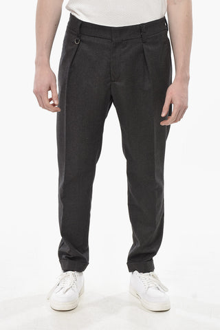 Viscose-Blend Pants With 1 Pleat And Concealed Closure