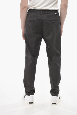 Viscose-Blend Pants With 1 Pleat And Concealed Closure