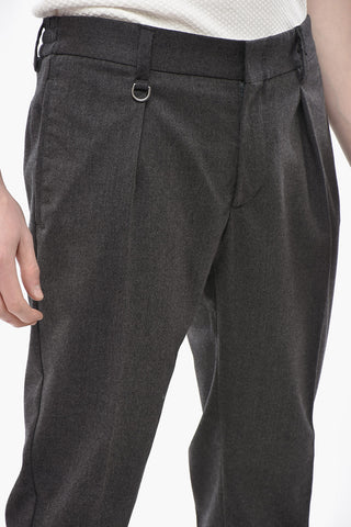 Viscose-Blend Pants With 1 Pleat And Concealed Closure