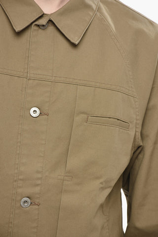 Overshirt in Twill di Cotone con Bottoni Logati