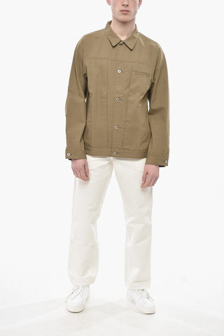 Overshirt in Twill di Cotone con Bottoni Logati