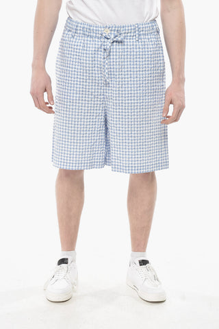 Shorts aus Seersucker-Baumwolle mit Gingham-Muster