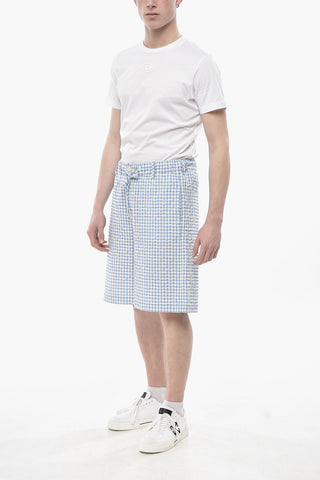 Shorts aus Seersucker-Baumwolle mit Gingham-Muster