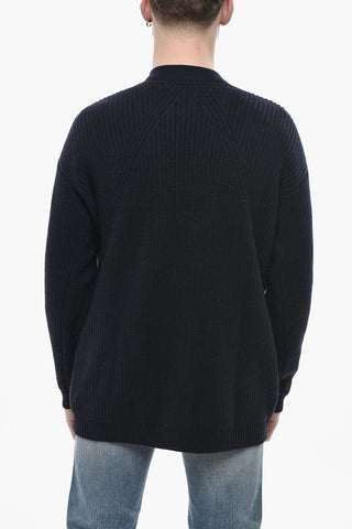 Cardigan in Lana Vergine con Scollo a V
