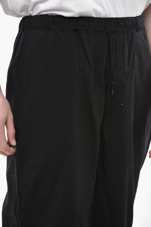 EYE MAN Wide-Leg Solid-Colored Pants With Elastic Waist