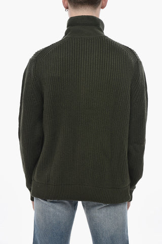 Cardigan in Misto Lana a Collo Alto 