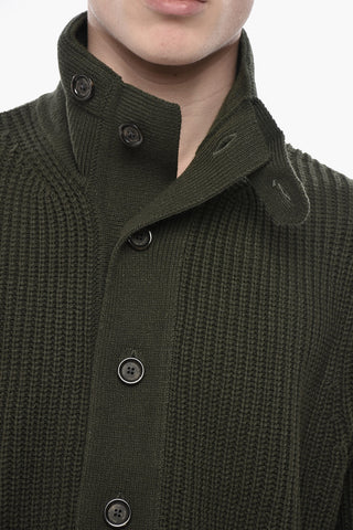 Cardigan in Misto Lana a Collo Alto 