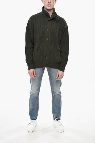 Cardigan in Misto Lana a Collo Alto 