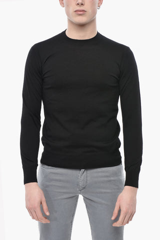 Solid Virgin Wool Crewneck Sweater