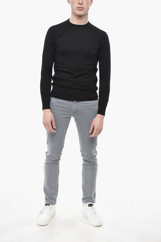 Solid Virgin Wool Crewneck Sweater