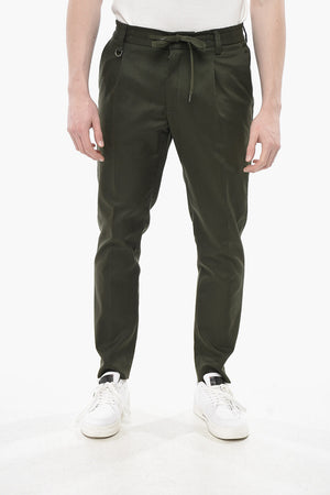 BRERA Pantaloni in Misto Cotone con Elastico in Vita e Coulisse