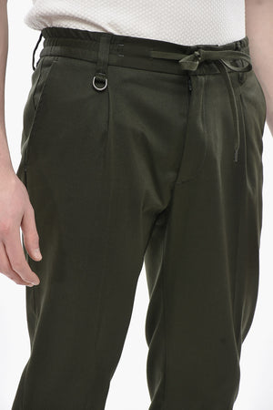 BRERA Pantaloni in Misto Cotone con Elastico in Vita e Coulisse