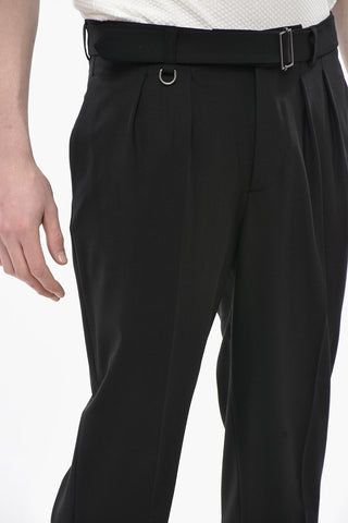 Pantaloni in Misto Lana con Chiusura a Scomparsa e Cintura