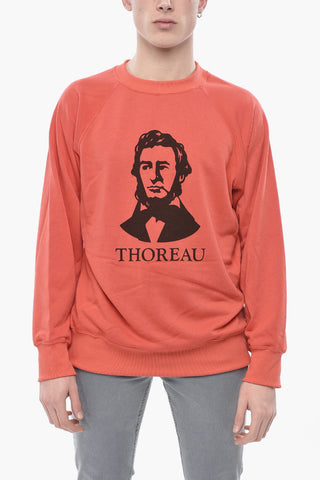Felpa Girocollo THOREAU in Tinta Unita con Stampa sul Fronte