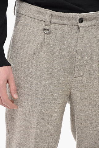 Single-Pleat Jersey Trousers with Belt Loops