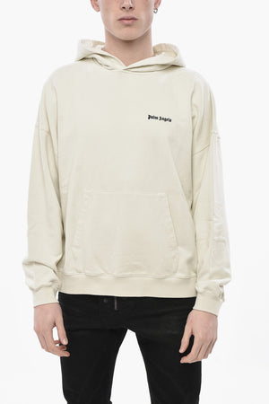 Brushed Cotton Hooded Sweatshirt CLASSIC LOGO with Front Pocket