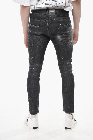 Stretch Denim Jeans TIDY BIKER, Vintage Effect 15cm