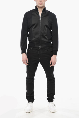 Stretch Virgin Wool Full-Zip Bomber