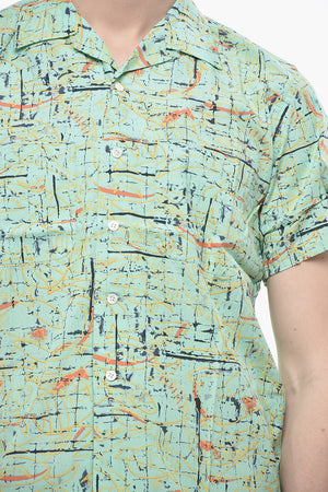Patterned Short-Sleeve Shirt With Double Pocket