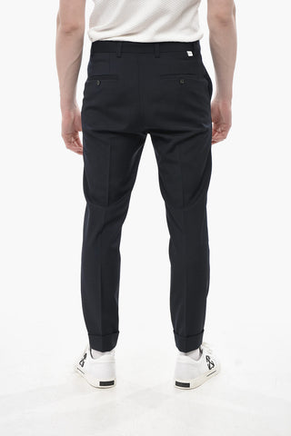 MOSCOVA Wool-Blend Trousers with Turn-Ups